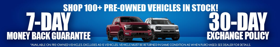 SHOP 100+ PRE-OWNED VEHICLES IN STOCK!